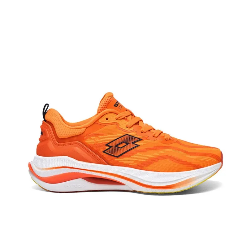 LOTTO Running Shoes Men Low Top Black/White/Neon Green/Orange Red/Red-11