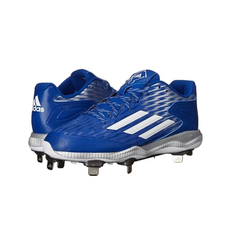 Adidas PowerAlley Low Metal Baseball Cleats 'Blue'-2