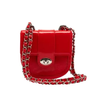 CARDINAL RED Cow Leather Saddle Bag Crossbody Bag Women's Red
