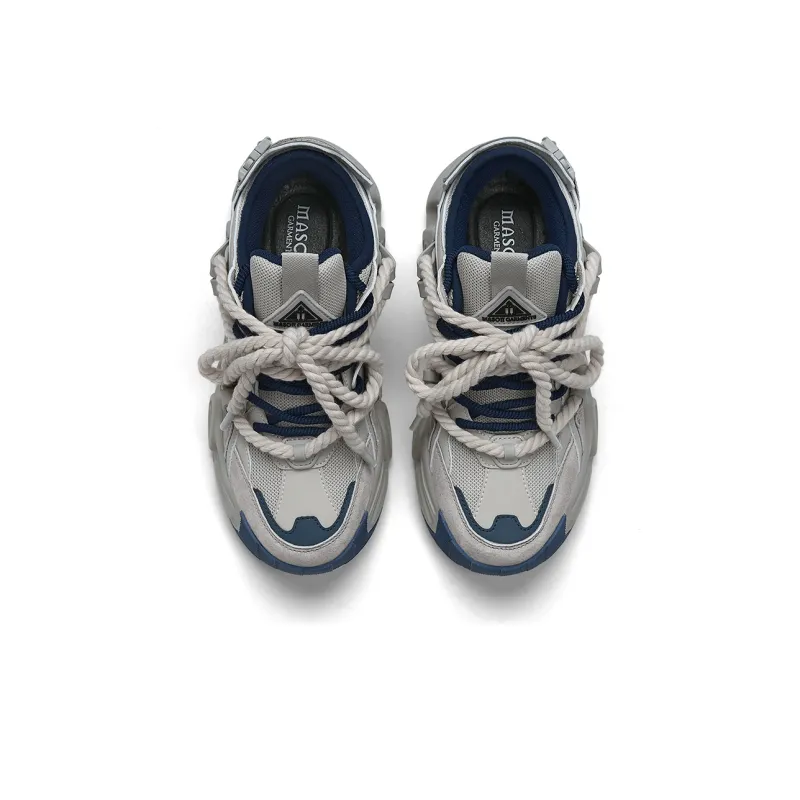 Masongarments Storm 1 Cushioned Wear Resistant Breathable Height Increasing Low Top Chunky Sneakers Unisex Haze Gray-4