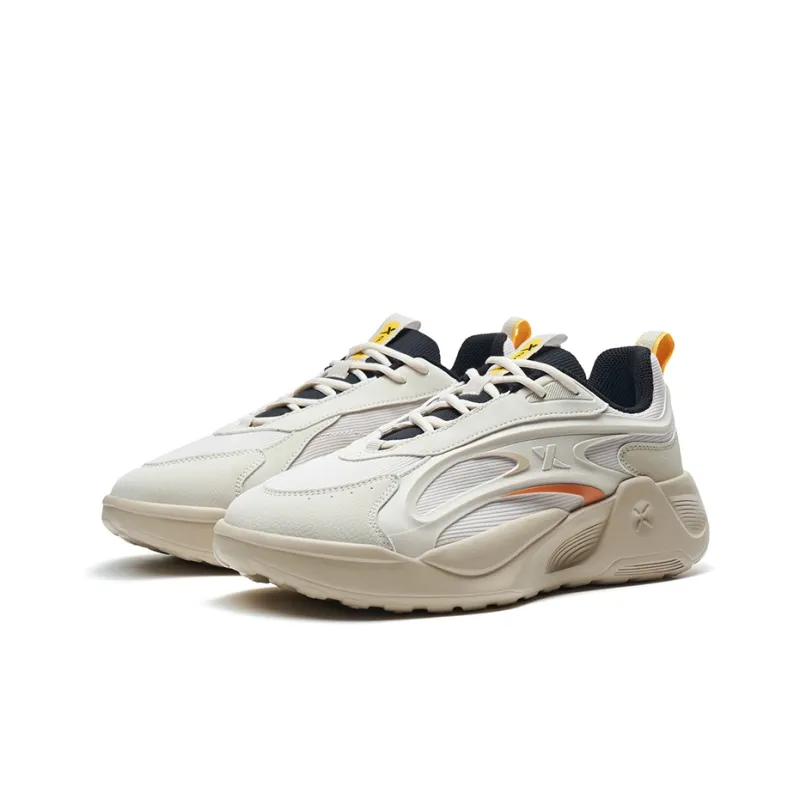 XTEP Star Meteor Wear-resistant And Lightweight Low-Top Casual Shoes Men's Leather Gray Clay Earth Tone-3