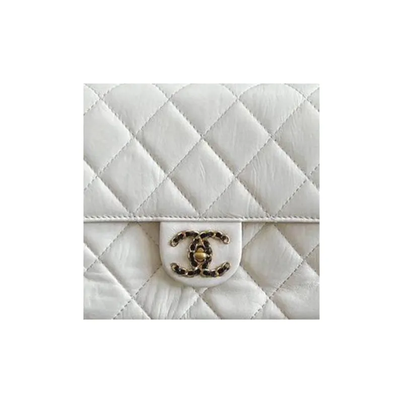 CHANEL Lambskin And Gold Metal Crossbody Bag, Shoulder Bag Women's Milk White-1