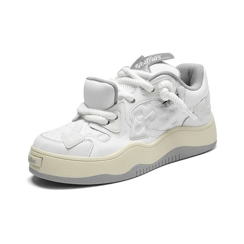 TCELLARS Mid Top Skateboard Shoes Unisex Vintage White Box Limited Edition-2