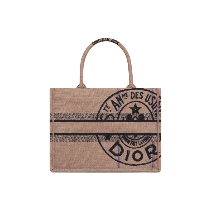 DIOR BookTote Hemp With Canvas Tote Bag, Shopping Bag, Canvas Bag, Handbag Medium Size Women's Pink-2