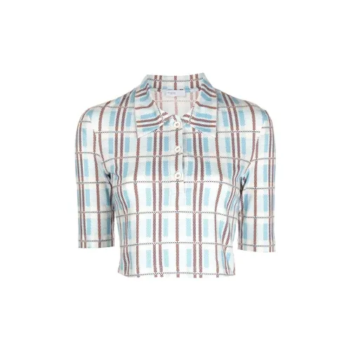 ROSETTA GETTY Cropped Check-print Shirt