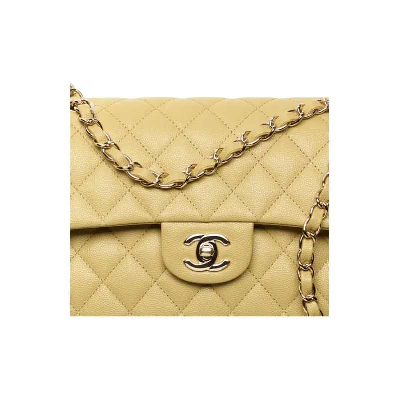 CHANEL Classic Flap CF22K Fall And Winter Calfskin Flap Bag, Shoulder Bag, Crossbody Bag Trumpets Women's Light Green-2