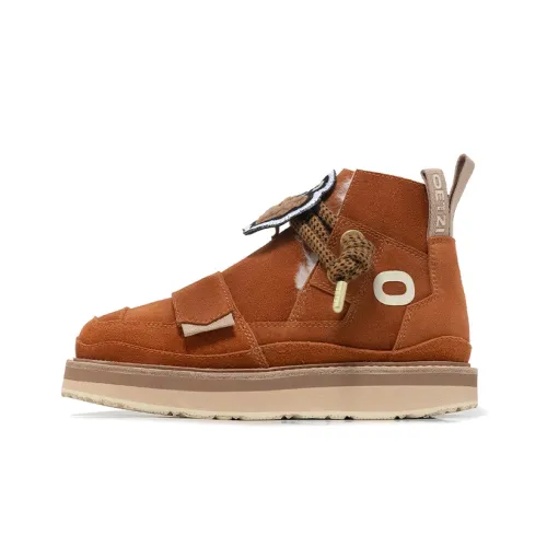 OETZI Skateboard Shoes Unisex Mid-Top Brown