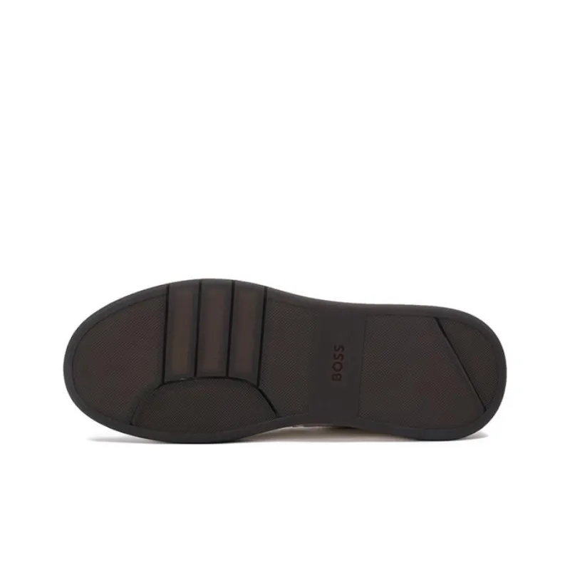 BOSS Logo-print Panelled Leather Sneakers-5