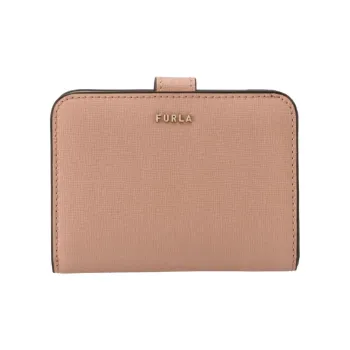 Furla Babylon Embossed Calfskin Wallet Small Size Women's Pink