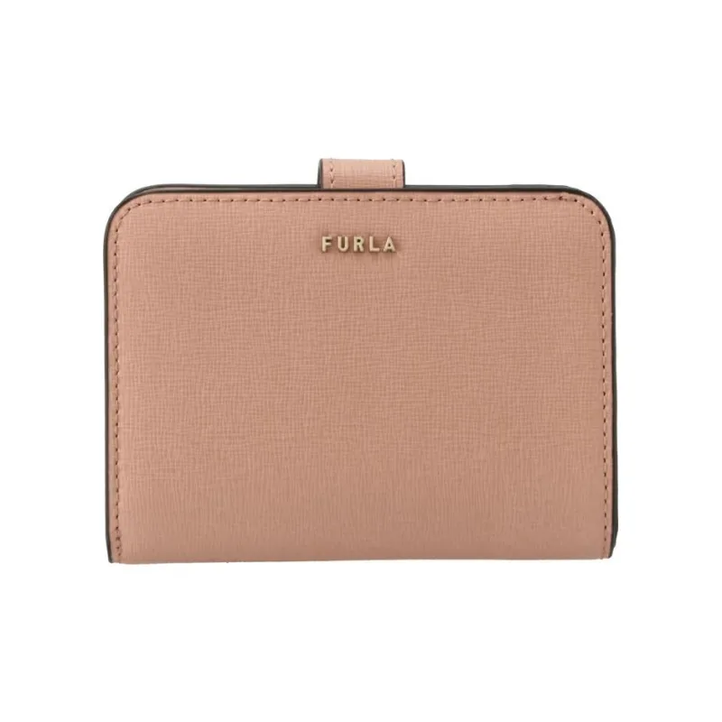 Furla Babylon Embossed Calfskin Wallet Small Size Women's Pink-0