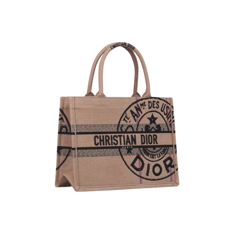 DIOR BookTote Hemp With Canvas Tote Bag, Shopping Bag, Canvas Bag, Handbag Medium Size Women's Pink-1