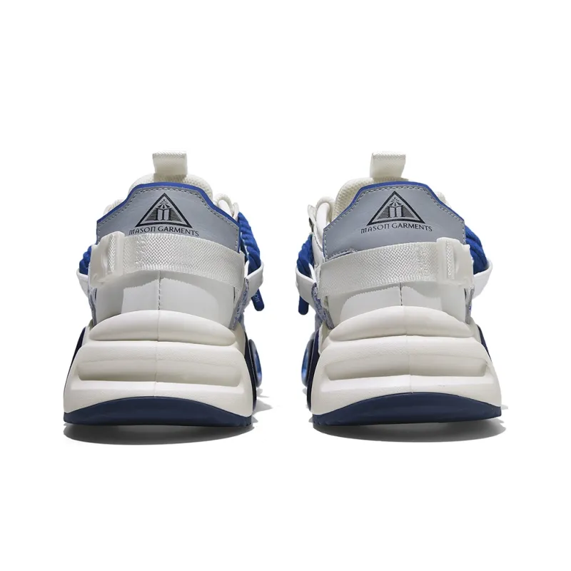 Masongarments Storm 1 Height Increasing Wear-Resistant Low-Top Chunky Sneakers Unisex Blue And White Porcelain-4