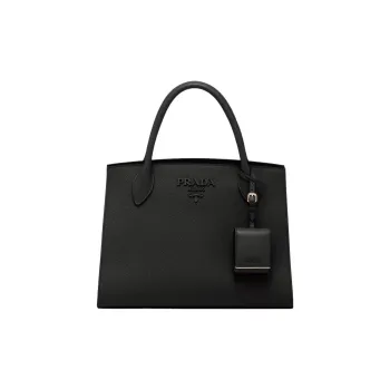 PRADA Monochrome Leather Coin Purse Tote Bag Shopping Bag Shoulder Bag Crossbody Bag Handbag Medium Size Women's Black