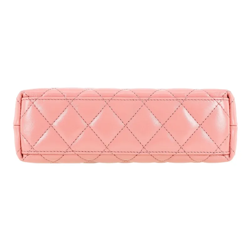 CHANEL Calfskin Crossbody One Shoulder Handbag Mini Women's Coral Pink-3