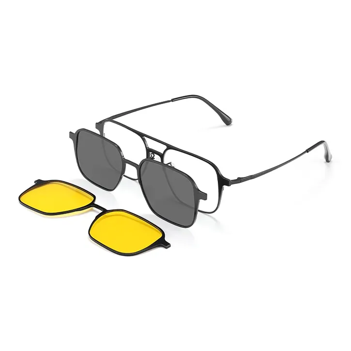 BERTHA Pure Titanium Aviator Sunglasses Unisex Black, Gunmetal-4