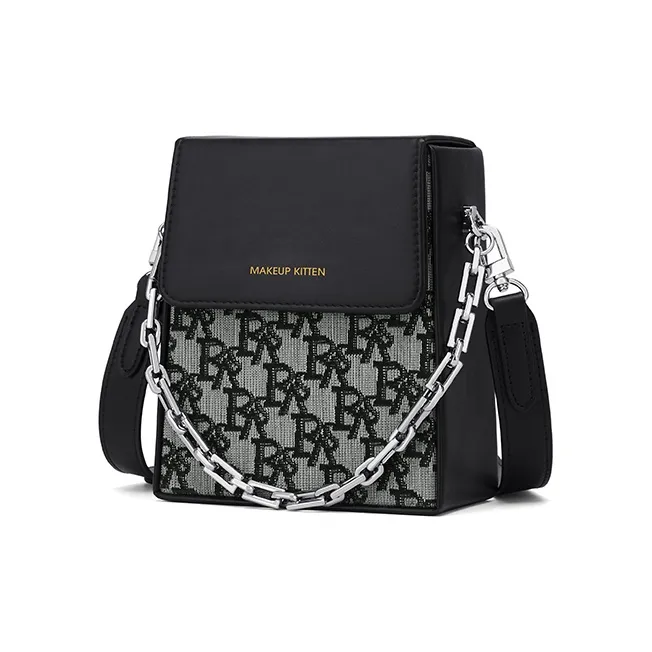 MAKEUP KITTEN Shoulder Bags Black[Shopping Bag Included]-2