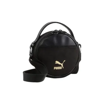 PUMA Fabric Artificial Leather Small Round Bag Handbag Shoulder Bag Crossbody Bag Regular Women's Black