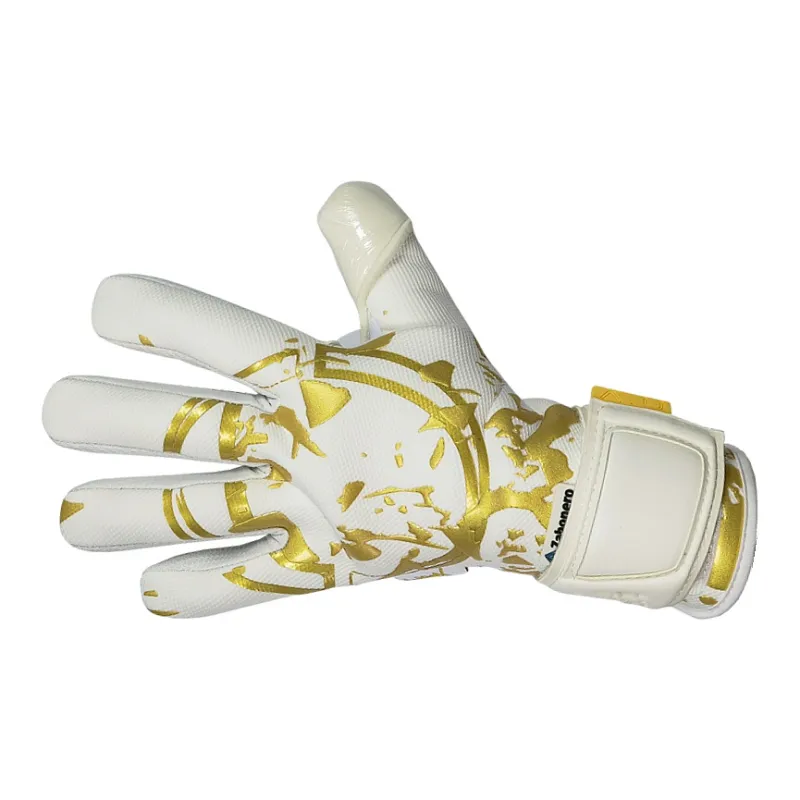 Defense Goalkeeper Gloves Latex Professional Competition Unisex 7 8 9 10 White Gold-1