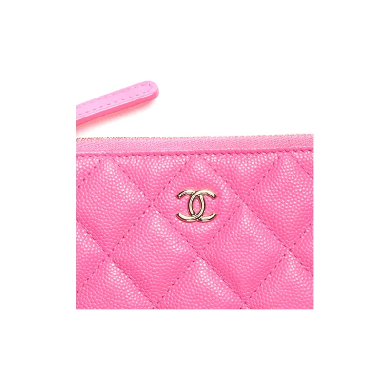 CHANEL 22K Autumn And Winter Embossed Calfskin With Gold Metal Portable Bag Clutch Mini Women's Pink-3