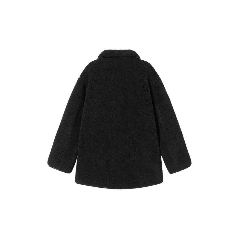 MEETLADY Velvet feel Coat Women's Black-1