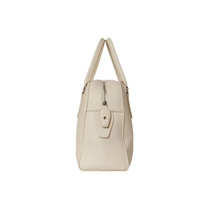 THE ROW Soft Grain Deer Leather Bowling Bag, Handbag Regular Women's Ivory White-2
