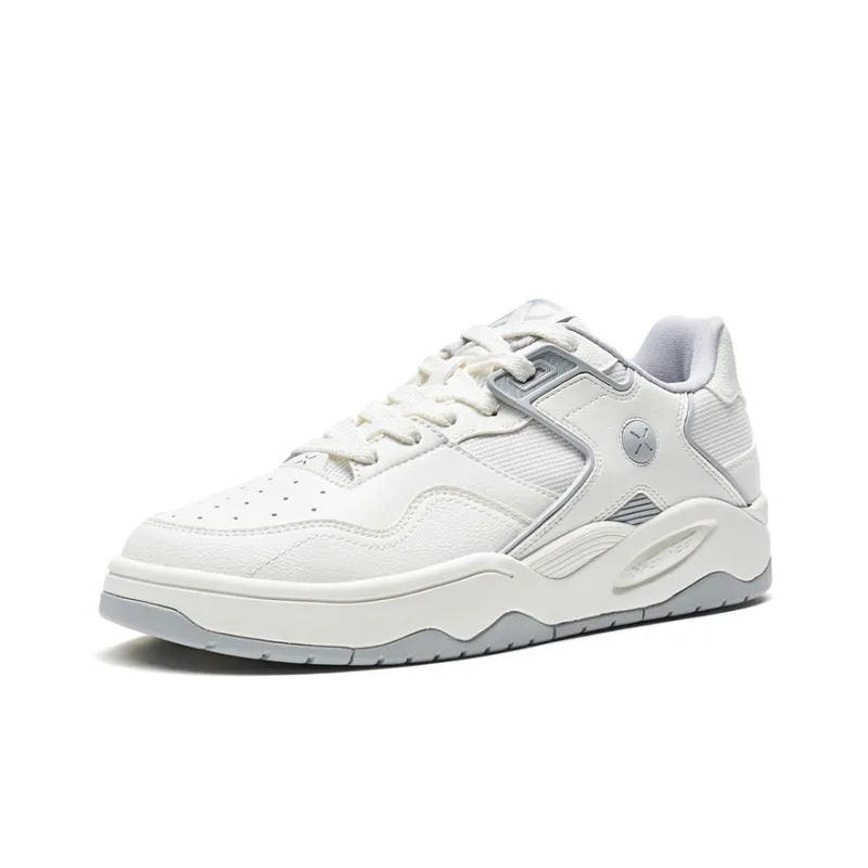 XTEP Low Top Skateboard Shoes Men's Sail White/Smoke Gray-1