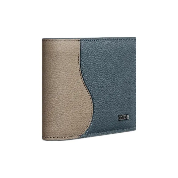 DIOR Grained Calfskin Wallet Regular Women's Brown & Dark Gray-1