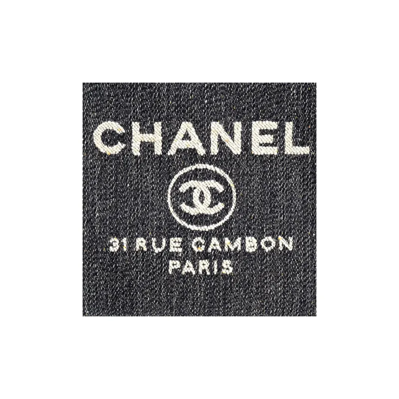 CHANEL Mixed Fiber & Metal Tote Bag, Shopping Bag, Shoulder Bag, Handbag Trumpets Women's Denim Blue-4