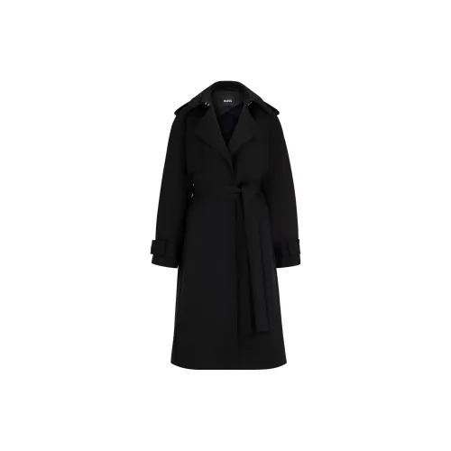 HUGO BOSS Trench Coats Women's Black