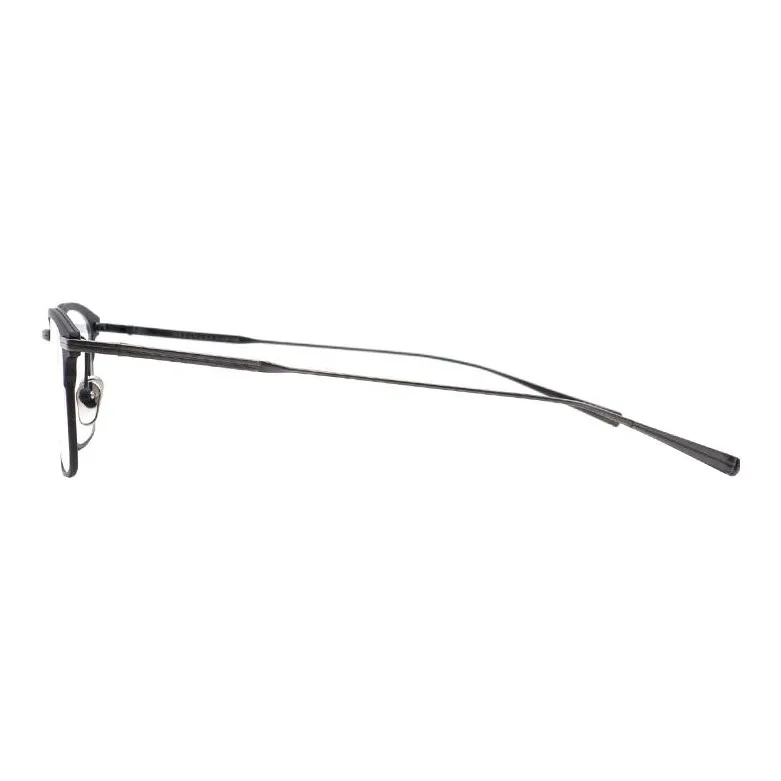 MASUNAGA Titanium Square Eyeglass Frames Unisex Black Frame With Gray Legs-2