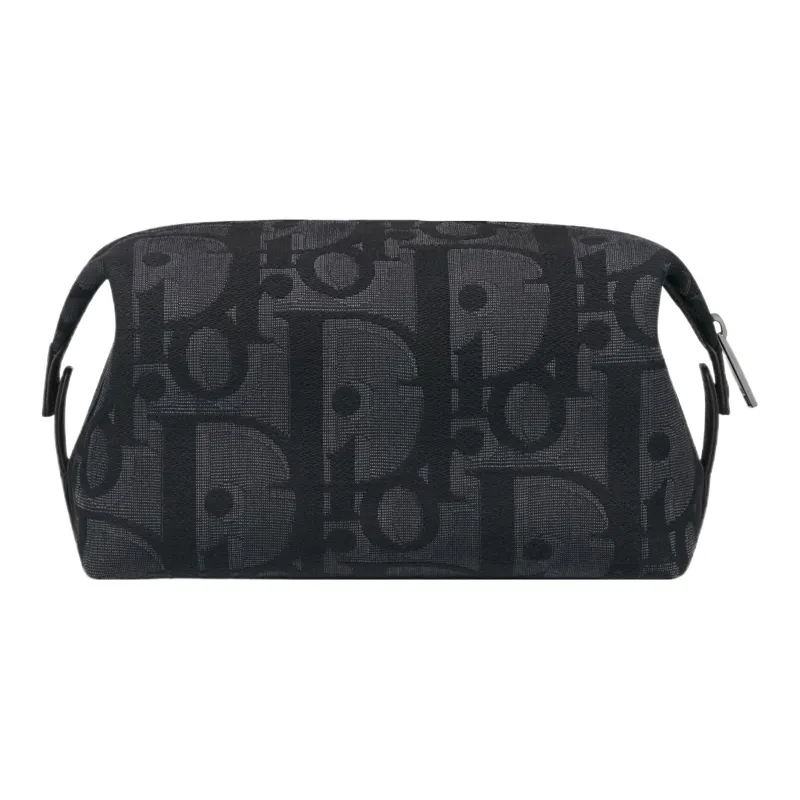 DIOR Extra Large Oblique Printed Fabric Toiletry Bag Regular Men's Black-2