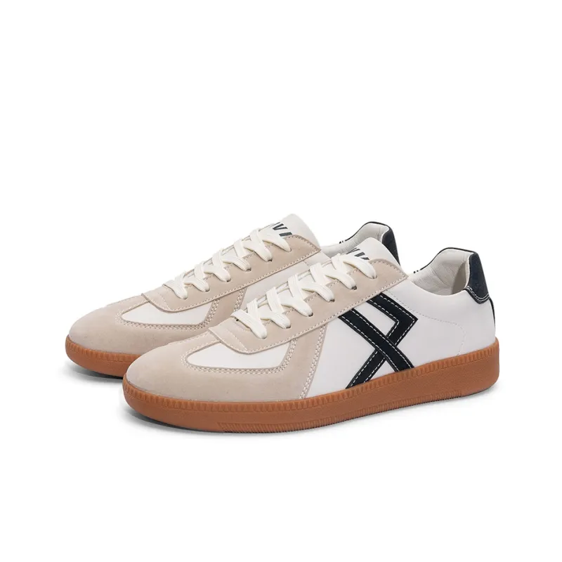 JWVR German Army Trainers Skateboard Shoes Unisex Beige Blue-3