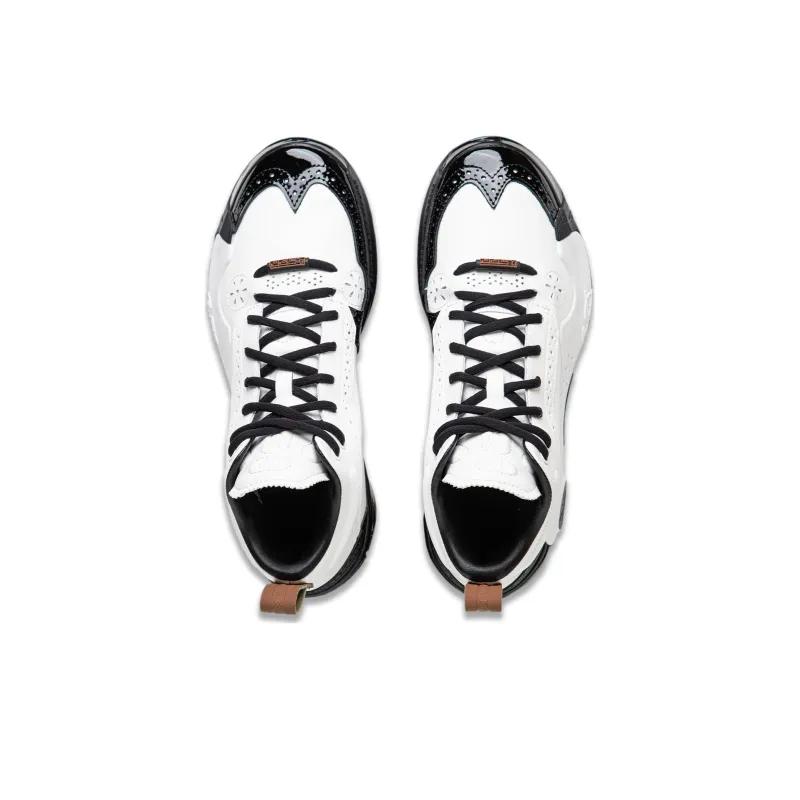 LiNing WOW 10 Gentleman Mid Top Basketball Shoes Men's Black White-3