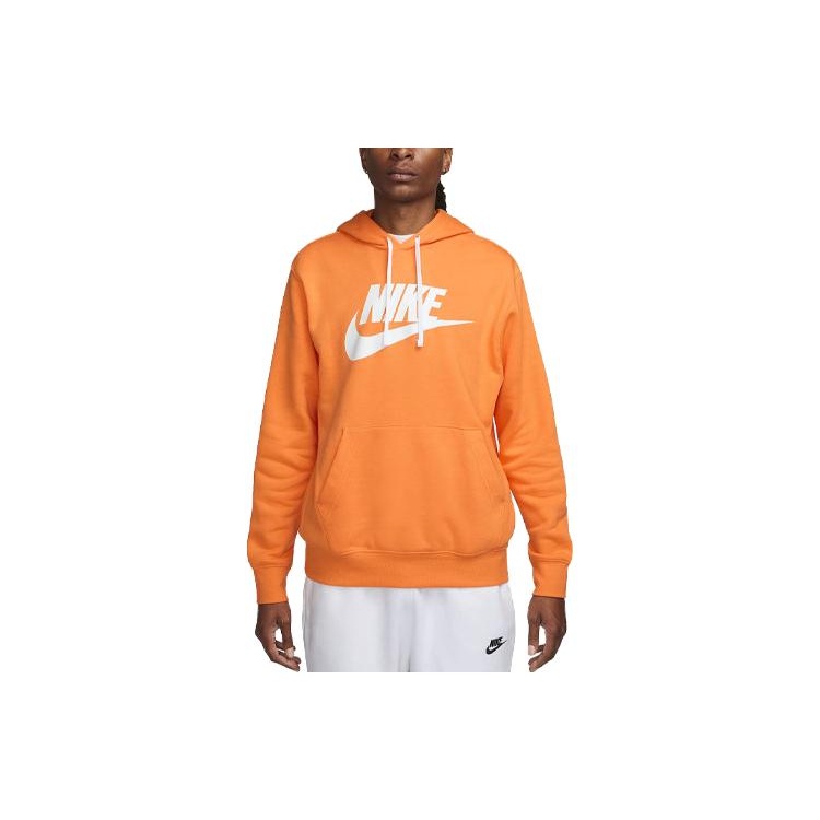 Nike sportswear club fleece hoodie orange sale