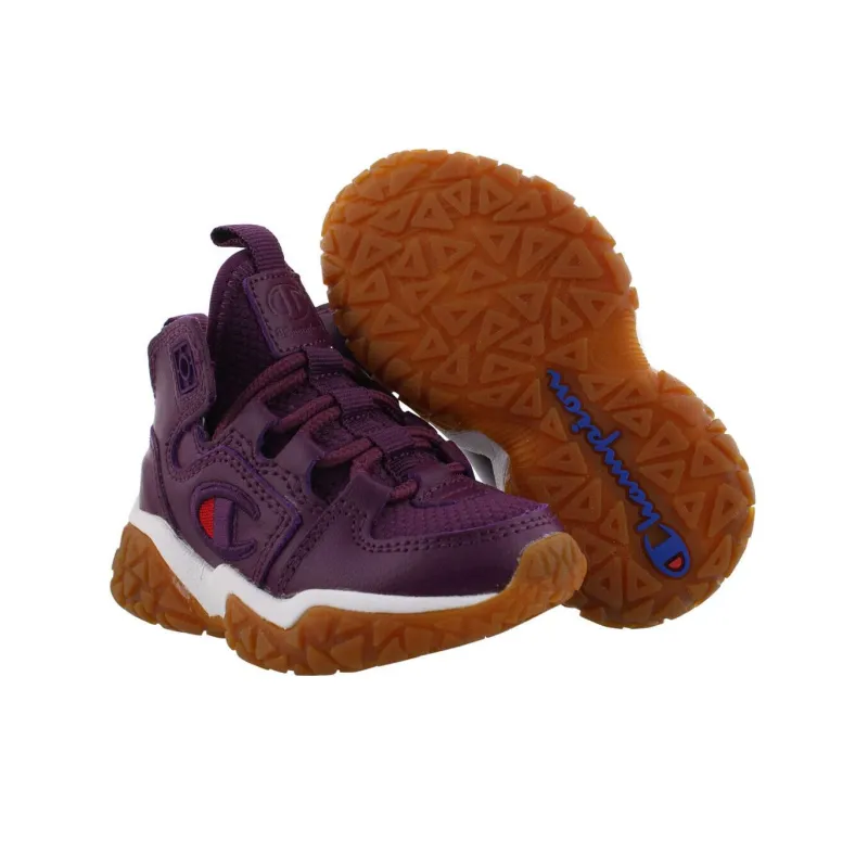 Champion Tank Grid Cushioning Wear Resistant Low Top Casual Shoes Women's Purple Brown-3