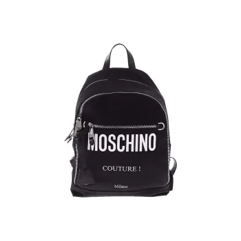 MOSCHINO Canvas With Leather Backpack Men's Black