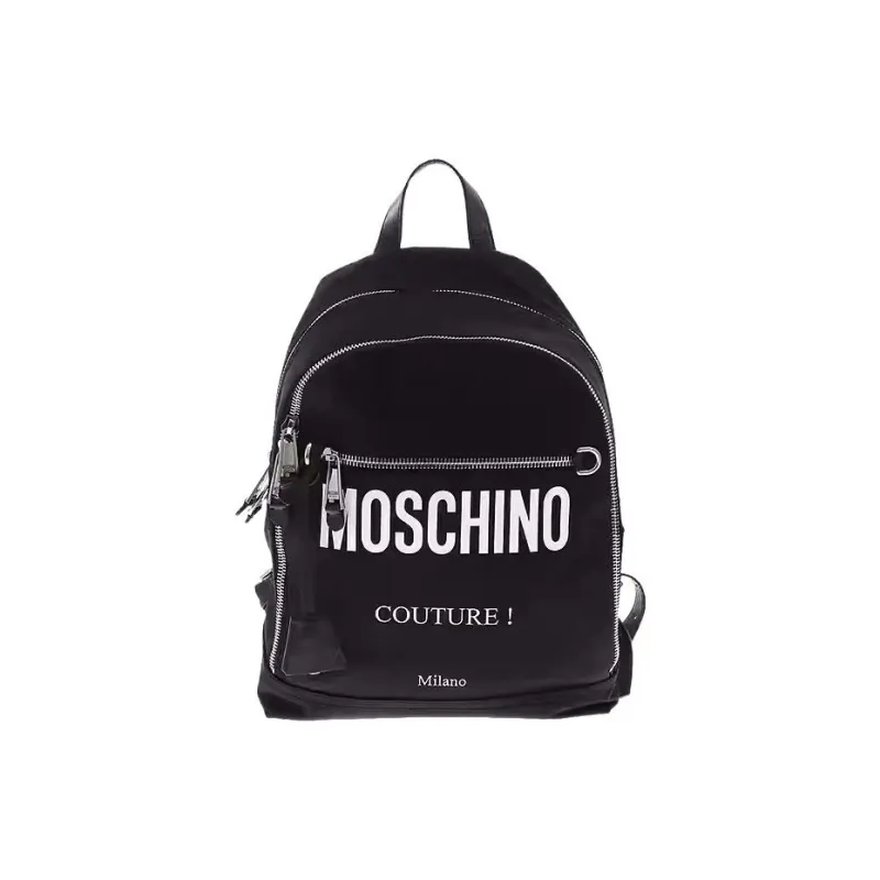 MOSCHINO Canvas With Leather Backpack Men's Black-0