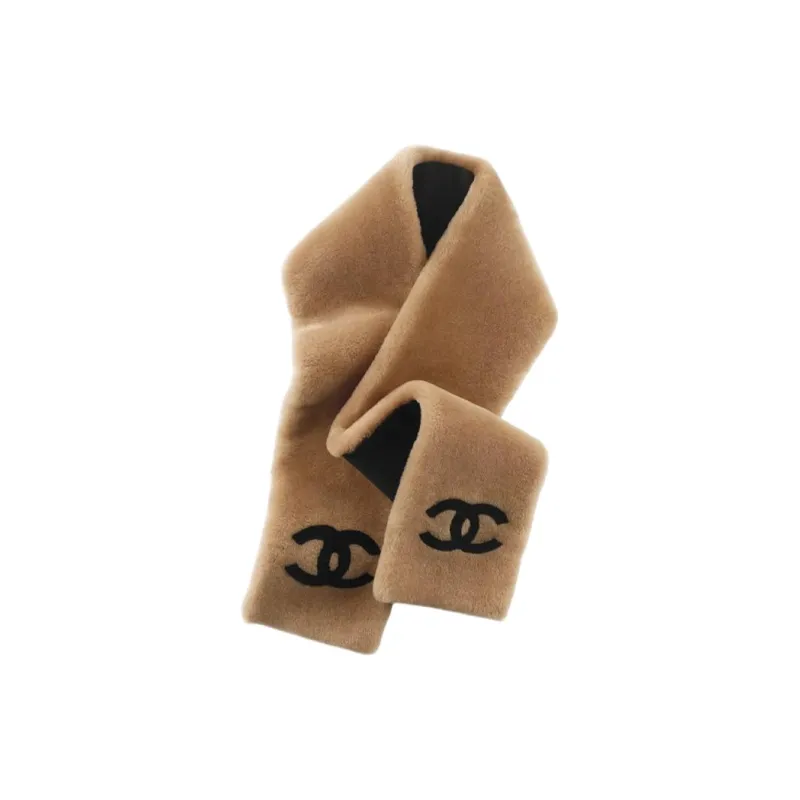 CHANEL Knit Scarves Women's Dark Brown-0
