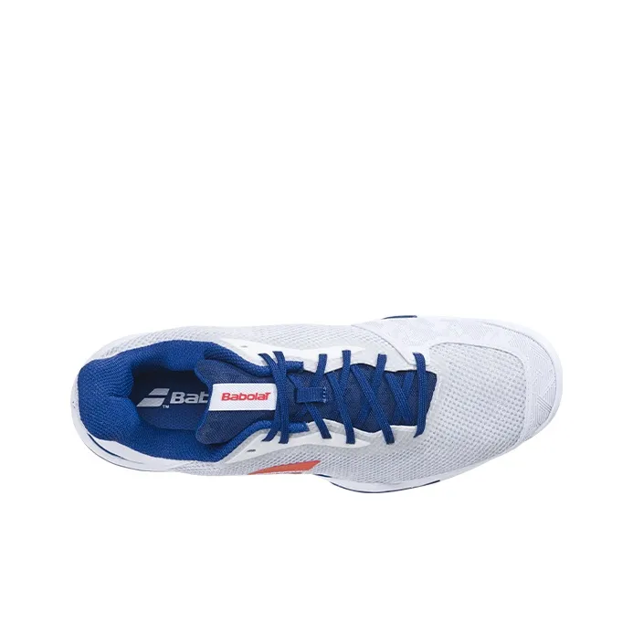 Babolat Anti-Slip Wear-Resistant Low-Top Tennis Shoes Men's White Blue-3