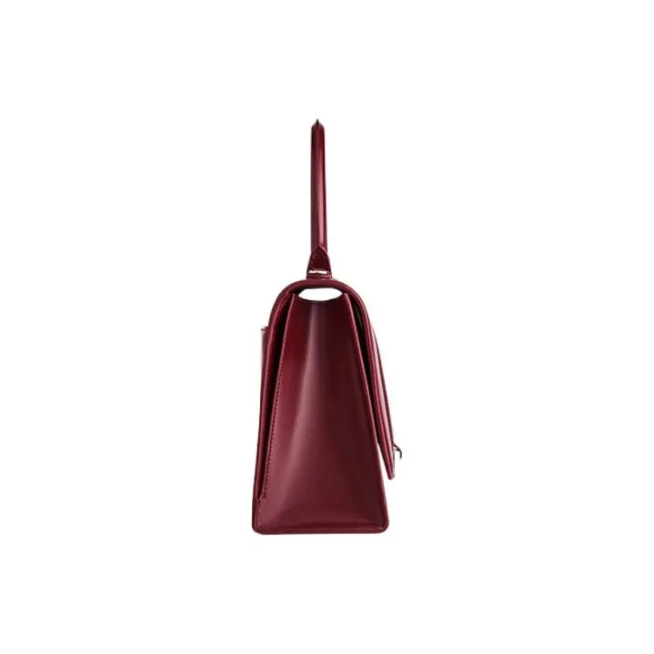 Balenciaga Hourglass Cow Leather Hourglass Bag Shoulder Bag Crossbody Bag Handbag Medium Size Unisex Burgundy-1