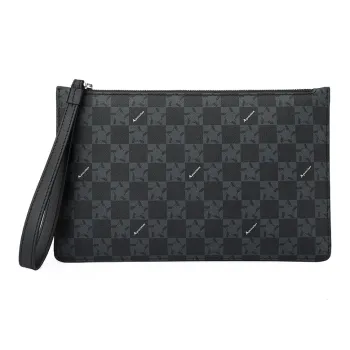 AQUASCUTUM Canvas Clutch Regular Men's Black Gray