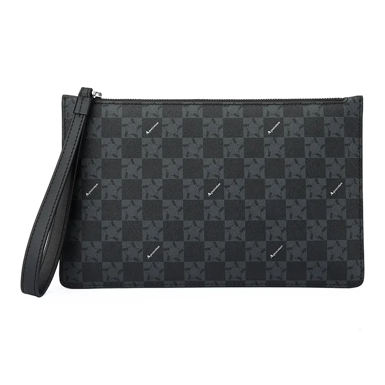 AQUASCUTUM Canvas Clutch Regular Men's Black Gray-0