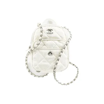 CHANEL Nylon Backpack Women's White