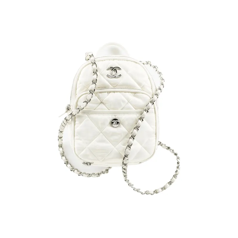 CHANEL Nylon Backpack Women's White-0