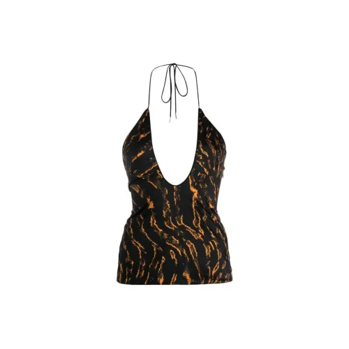 The Attico Abstract-print Halterneck Top