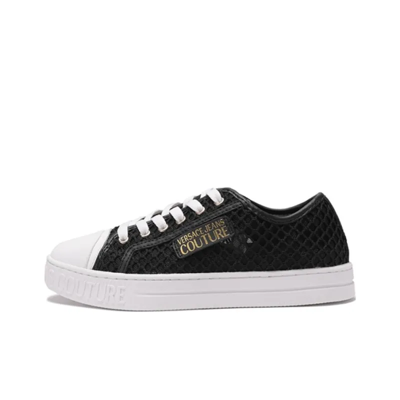 VERSACE JEANS Couture Low Top Skateboard Shoes 3cm Women's Black-0