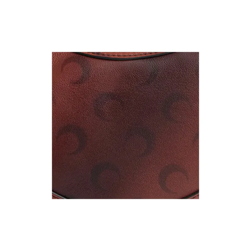 Marine Serre Lambskin Crescent Bag One Shoulder Handbag Mini Women's Brown-1