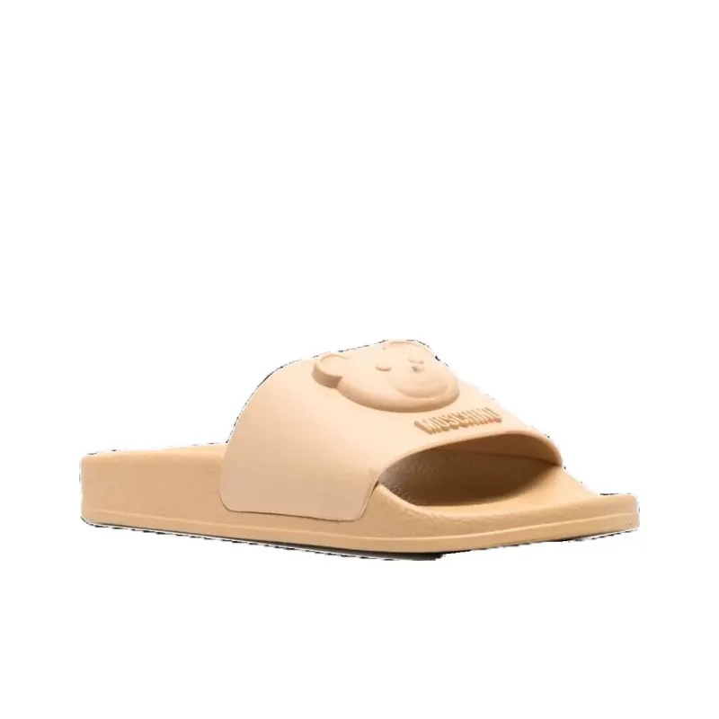 MOSCHINO Slide Slippers Women's Umber-1
