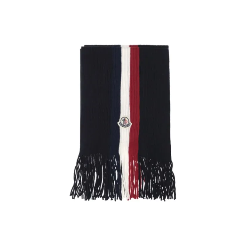 Moncler Logo Patch Fringe Detailed Scarf-0
