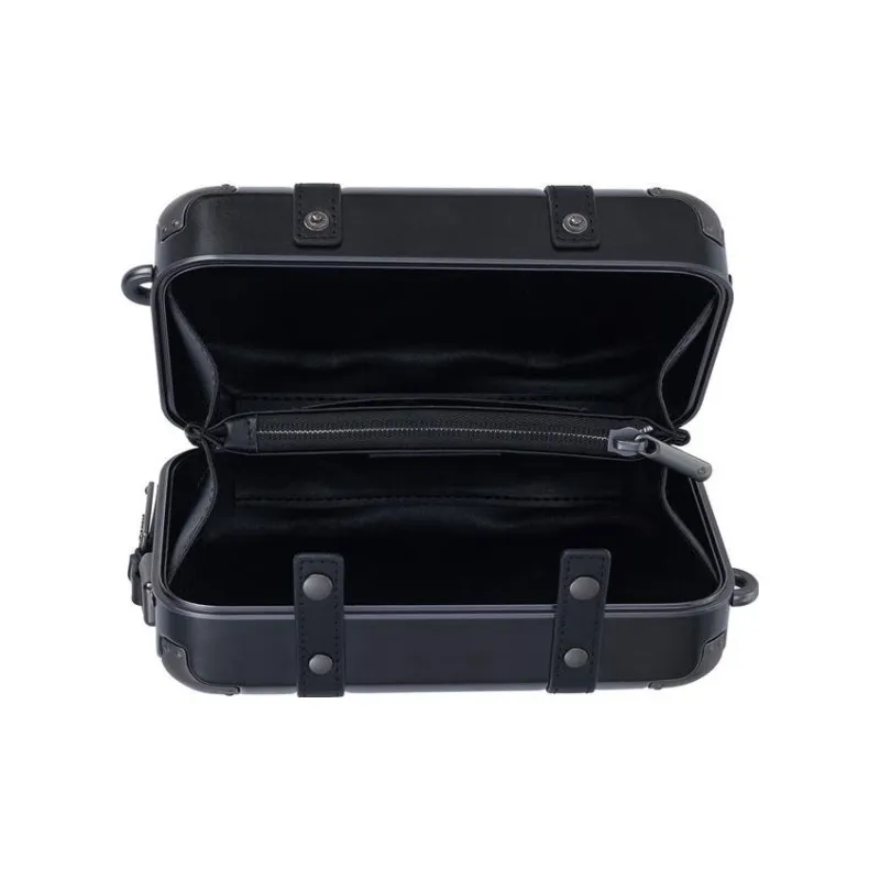 SAMSONITE Polyester With Leather Box Bag, Shoulder Bag Unisex Black-5